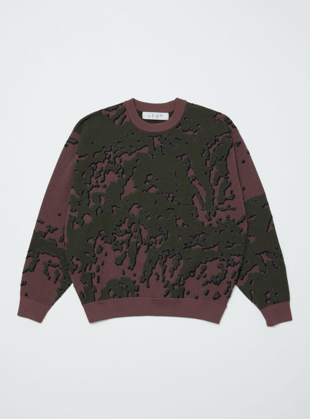 JACQUARD PATTERN CREWNECK SWEATER