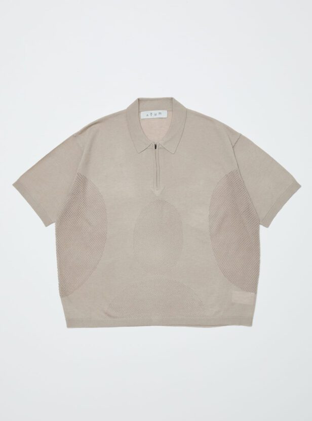 VENTILATION MESH KNIT ZIP POLO SS