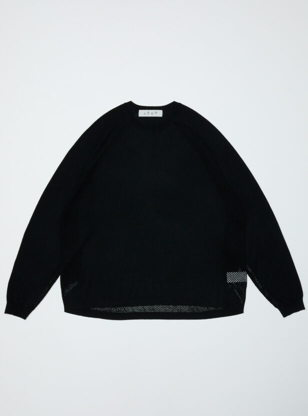VENTILATION MESH CREW SWEATER