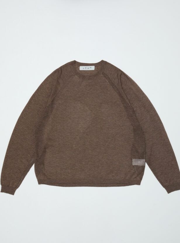 VENTILATION MESH CREW SWEATER