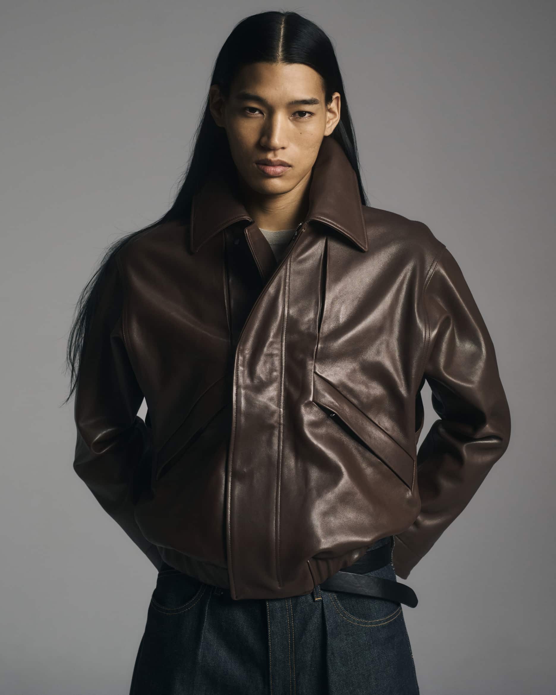 LEATHER FLIGHT BOMBER JACKET