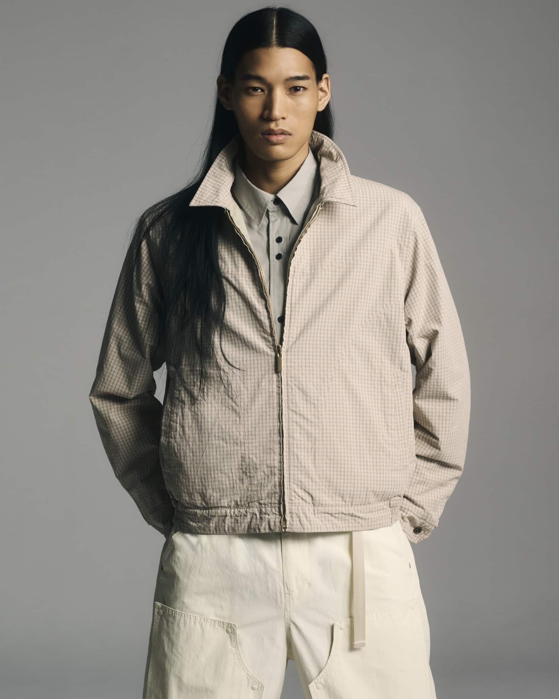 CORDUROY & CHECKED REVERSIBLE BLOUSON
